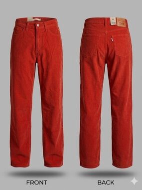 ❤️ Levi’s Red Corduroy Baggy Wide Leg Pants 27x31 8867-1 ❤️